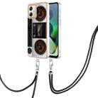 For Motorola Moto G54 Electroplating Dual-side IMD Phone Case with Lanyard(Retro Radio) - 1