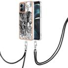 For Motorola Moto G14 Electroplating Dual-side IMD Phone Case with Lanyard(Totem Elephant) - 1