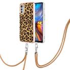 For Motorola Moto E32 4G/E32s Electroplating Dual-side IMD Phone Case with Lanyard(Leopard Print) - 1