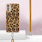 For Motorola Moto E32 4G/E32s Electroplating Dual-side IMD Phone Case with Lanyard(Leopard Print) - 3