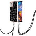 For Motorola Moto E32 4G/E32s Electroplating Dual-side IMD Phone Case with Lanyard(Equation) - 1