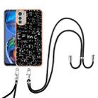 For Motorola Moto E32 4G/E32s Electroplating Dual-side IMD Phone Case with Lanyard(Equation) - 2