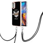 For Motorola Moto E32 4G/E32s Electroplating Dual-side IMD Phone Case with Lanyard(Natural Growth) - 1
