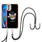 For Motorola Moto E32 4G/E32s Electroplating Dual-side IMD Phone Case with Lanyard(Natural Growth) - 2