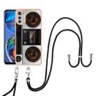For Motorola Moto E32 4G/E32s Electroplating Dual-side IMD Phone Case with Lanyard(Retro Radio) - 2