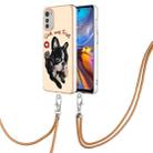 For Motorola Moto E32 4G/E32s Electroplating Dual-side IMD Phone Case with Lanyard(Lucky Dog) - 1