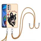 For Motorola Moto E32 4G/E32s Electroplating Dual-side IMD Phone Case with Lanyard(Lucky Dog) - 2