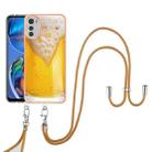 For Motorola Moto E32 4G/E32s Electroplating Dual-side IMD Phone Case with Lanyard(Draft Beer) - 2