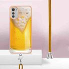 For Motorola Moto E32 4G/E32s Electroplating Dual-side IMD Phone Case with Lanyard(Draft Beer) - 3