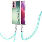 For Motorola Moto G04 4G / G24 4G Electroplating Dual-side IMD Phone Case with Lanyard(Smile) - 1