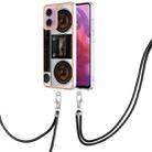 For Motorola Moto G04 4G / G24 4G Electroplating Dual-side IMD Phone Case with Lanyard(Retro Radio) - 1