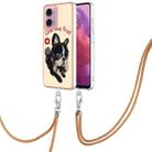 For Motorola Moto G04 4G / G24 4G Electroplating Dual-side IMD Phone Case with Lanyard(Lucky Dog) - 1