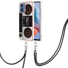 For Motorola Moto G34 Electroplating Dual-side IMD Phone Case with Lanyard(Retro Radio) - 1