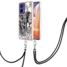 For Motorola Moto G85 Electroplating Dual-side IMD Phone Case with Lanyard(Totem Elephant) - 1