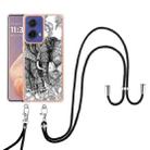 For Motorola Moto G85 Electroplating Dual-side IMD Phone Case with Lanyard(Totem Elephant) - 2