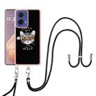 For Motorola Moto G85 Electroplating Dual-side IMD Phone Case with Lanyard(Natural Growth) - 2