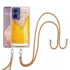 For Motorola Moto G85 Electroplating Dual-side IMD Phone Case with Lanyard(Draft Beer) - 2