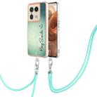 For Motorola Edge 50 Ultra Electroplating Dual-side IMD Phone Case with Lanyard(Smile) - 1