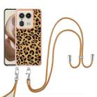 For Motorola Edge 50 Ultra Electroplating Dual-side IMD Phone Case with Lanyard(Leopard Print) - 2