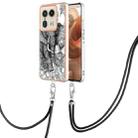 For Motorola Edge 50 Ultra Electroplating Dual-side IMD Phone Case with Lanyard(Totem Elephant) - 1