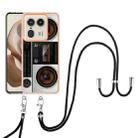 For Motorola Edge 50 Ultra Electroplating Dual-side IMD Phone Case with Lanyard(Retro Radio) - 2