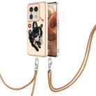 For Motorola Edge 50 Ultra Electroplating Dual-side IMD Phone Case with Lanyard(Lucky Dog) - 1