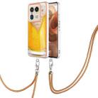 For Motorola Edge 50 Ultra Electroplating Dual-side IMD Phone Case with Lanyard(Draft Beer) - 1