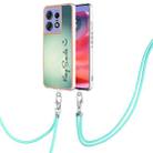 For Motorola Edge 50 Pro Electroplating Dual-side IMD Phone Case with Lanyard(Smile) - 1