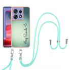 For Motorola Edge 50 Pro Electroplating Dual-side IMD Phone Case with Lanyard(Smile) - 2