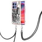 For Motorola Edge 50 Pro Electroplating Dual-side IMD Phone Case with Lanyard(Totem Elephant) - 1