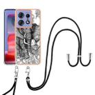 For Motorola Edge 50 Pro Electroplating Dual-side IMD Phone Case with Lanyard(Totem Elephant) - 2