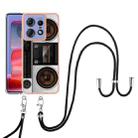 For Motorola Edge 50 Pro Electroplating Dual-side IMD Phone Case with Lanyard(Retro Radio) - 2
