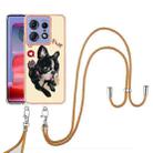 For Motorola Edge 50 Pro Electroplating Dual-side IMD Phone Case with Lanyard(Lucky Dog) - 2