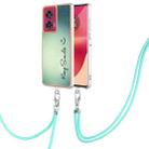 For Motorola Edge 50 Fusion Electroplating Dual-side IMD Phone Case with Lanyard(Smile) - 1