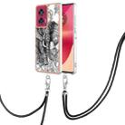 For Motorola Edge 50 Fusion Electroplating Dual-side IMD Phone Case with Lanyard(Totem Elephant) - 1