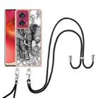 For Motorola Edge 50 Fusion Electroplating Dual-side IMD Phone Case with Lanyard(Totem Elephant) - 2