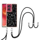 For Motorola Edge 50 Fusion Electroplating Dual-side IMD Phone Case with Lanyard(Equation) - 2