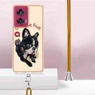 For Motorola Edge 50 Fusion Electroplating Dual-side IMD Phone Case with Lanyard(Lucky Dog) - 3