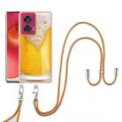 For Motorola Edge 50 Fusion Electroplating Dual-side IMD Phone Case with Lanyard(Draft Beer) - 2