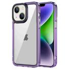 For iPhone 15 Transparent Acrylic + TPU Shockproof Phone Case(Transparent Purple) - 1