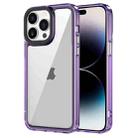 For iPhone 14 Pro Transparent Acrylic + TPU Shockproof Phone Case(Transparent Purple) - 1