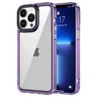 For iPhone 13 Pro Max Transparent Acrylic + TPU Shockproof Phone Case(Transparent Purple) - 1