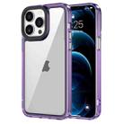 For iPhone 12 Pro Max Transparent Acrylic + TPU Shockproof Phone Case(Transparent Purple) - 1