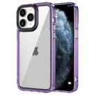 For iPhone 11 Pro Max Transparent Acrylic + TPU Shockproof Phone Case(Transparent Purple) - 1