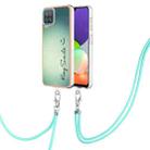 For Samsung Galaxy A12 Electroplating Dual-side IMD Phone Case with Lanyard(Smile) - 1