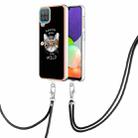 For Samsung Galaxy A12 Electroplating Dual-side IMD Phone Case with Lanyard(Natural Growth) - 1