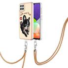 For Samsung Galaxy A22 4G EU Version Electroplating Dual-side IMD Phone Case with Lanyard(Lucky Dog) - 1