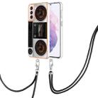 For Samsung Galaxy S21+ 5G Electroplating Dual-side IMD Phone Case with Lanyard(Retro Radio) - 1
