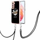 For Samsung Galaxy S21 5G Electroplating Dual-side IMD Phone Case with Lanyard(Natural Growth) - 1