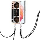 For Samsung Galaxy S21 5G Electroplating Dual-side IMD Phone Case with Lanyard(Retro Radio) - 1